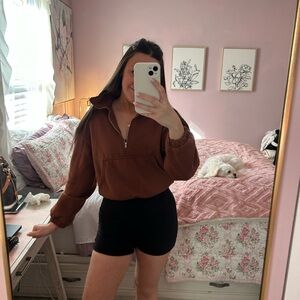 Amazon Brown Quarter-Zip Sweatshirt